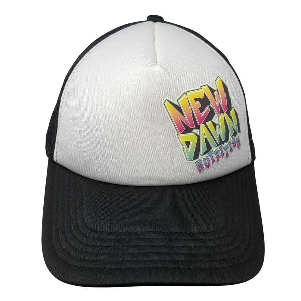 New Dawn Nutrition Trucker Hat Black One Size Adjustable Mesh Back Mega Cap